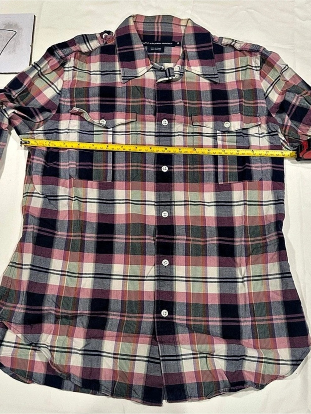 Ralph Lauren Sport Plaid Cotton Button Down Size 12 Like New